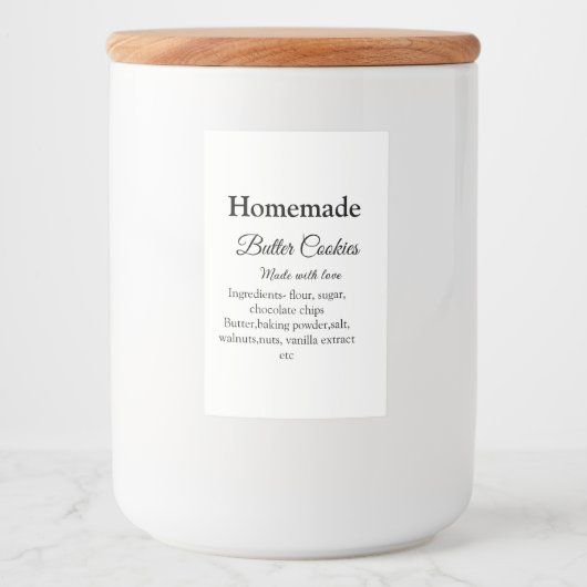 愛で作られた自家製バタークッキー追加文字 フードラベル (正面)