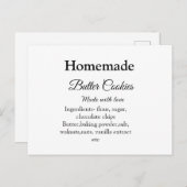 愛で作られた自家製バタークッキー追加文字 ポストカード (正面/裏面)