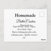 愛で作られた自家製バタークッキー追加文字 ポストカード (裏面)