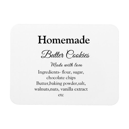 愛で作られた自家製バタークッキー追加文字 マグネット (横)