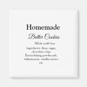 愛で作られた自家製バタークッキー追加文字 マグネット