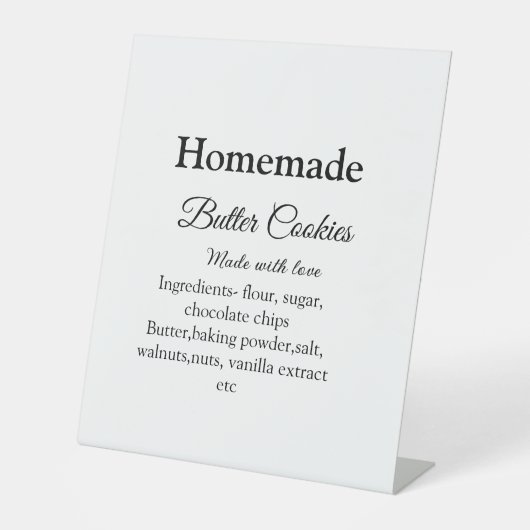 愛で作られた自家製バタークッキー追加文字 台座サイン (正面)