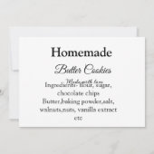 愛で作られた自家製バタークッキー追加文字 招待状 (裏面)