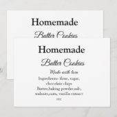 愛で作られた自家製バタークッキー追加文字 招待状 (正面/裏面)