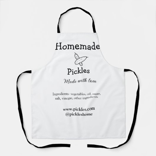 愛で作られた自家製ピクルス追加文字サイト エプロン (正面)