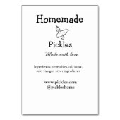 愛で作られた自家製ピクルス追加文字サイト テーブルナンバー (裏面)