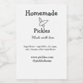 愛で作られた自家製ピクルス追加文字サイト フードラベル (シングルラベル)