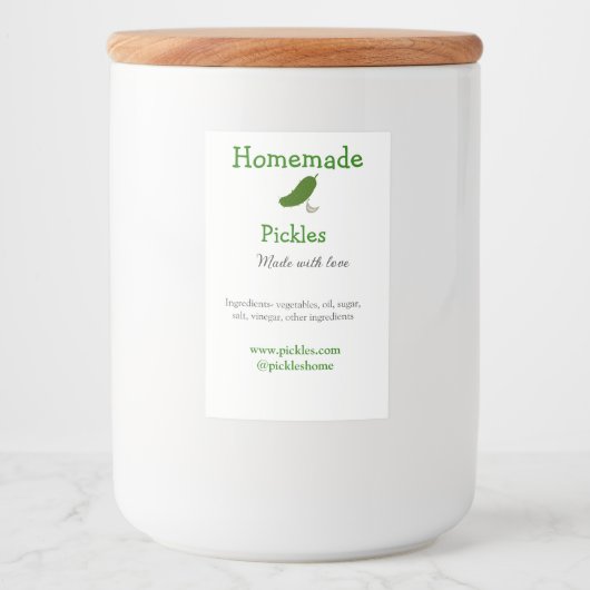 愛で作られた自家製ピクルス追加文字サイト フードラベル (正面)