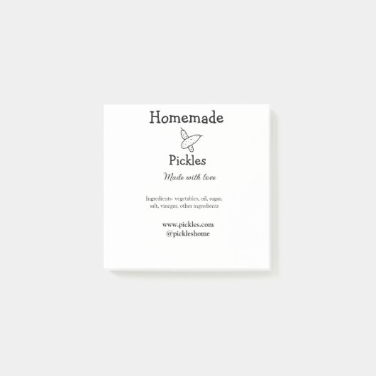 愛で作られた自家製ピクルス追加文字サイト ポストイット (正面)
