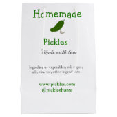 愛で作られた自家製ピクルス追加文字サイト ミディアムペーパーバッグ (裏面)