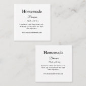 愛で作られた自家製ブルーニー追加文字サイト スクエア名刺 (正面/裏面)