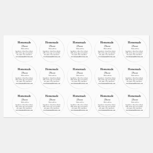 愛で作られた自家製ブルーニー追加文字サイト ラベル (シート)