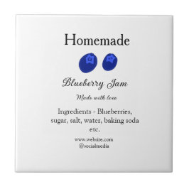愛で作られた自家製ブルーベリージャム追加文字 タイル