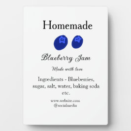 愛で作られた自家製ブルーベリージャム追加文字 フォトプラーク