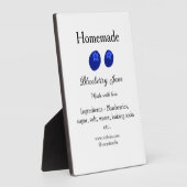 愛で作られた自家製ブルーベリージャム追加文字 フォトプラーク (側面)