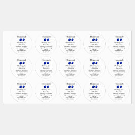 愛で作られた自家製ブルーベリージャム追加文字 ラベル