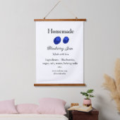 愛で作られた自家製ブルーベリージャム追加文字 吊り下げ型タペストリー (寝室)