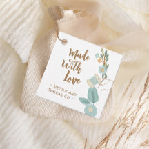 愛で作られた裁縫刺繍花ラベル