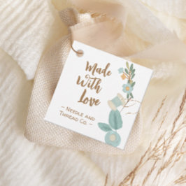 愛で作られた裁縫刺繍花ラベル フェイバータグ