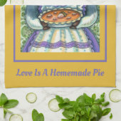 愛で作られた豚&どんぐりパイ キッチンタオル (折り畳み)