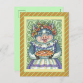 愛で作られた豚&どんぐりパイ シーズンポストカード (正面/裏面)