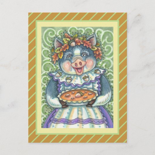 愛で作られた豚&どんぐりパイ シーズンポストカード (正面)