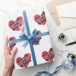 愛で作られた赤い串ハート ラッピングペーパー