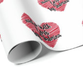 愛で作られた赤い串ハート ラッピングペーパー (ロールコーナー)