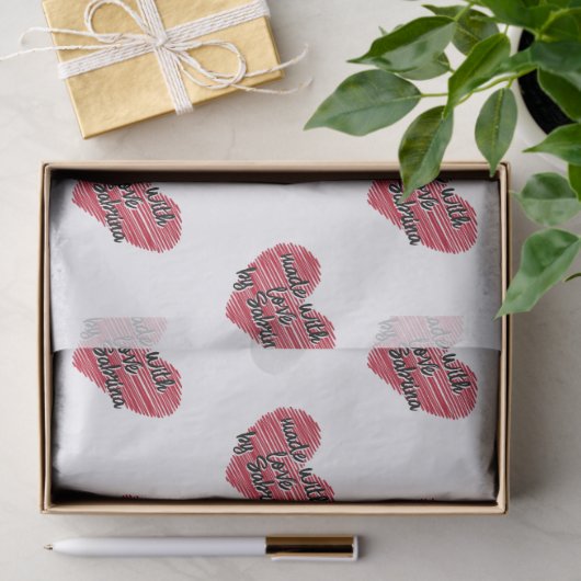 愛で作られた赤い串ハート 薄葉紙 (ギフト)