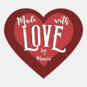 愛で作られた（カスタマイズ可能） ハートシール (正面)