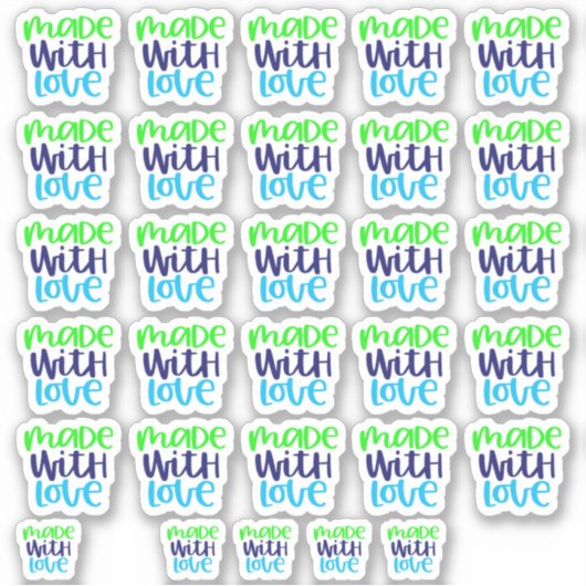 愛で作られた – ビニールシール シール (正面)