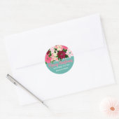 愛で作られた – ピンクのポインセティアスクリスマス ラウンドシール (封筒)