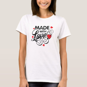 愛で作られるバレンタインラブハートデー Tシャツ
