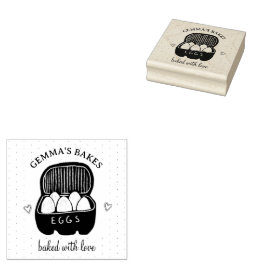 愛で作図解入りの、写真付きのられたホームベーカー卵カートン ラバースタンプ