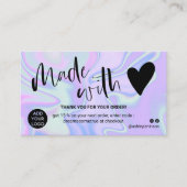 愛で作感謝していった大理石の青い紫 名刺 (正面)