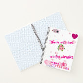 愛で働くと奇跡が起きる» 感動的ピンク ノートブック (内部)