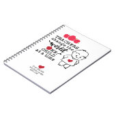 愛で先生へパーソナライズされた ノートブック (左側)