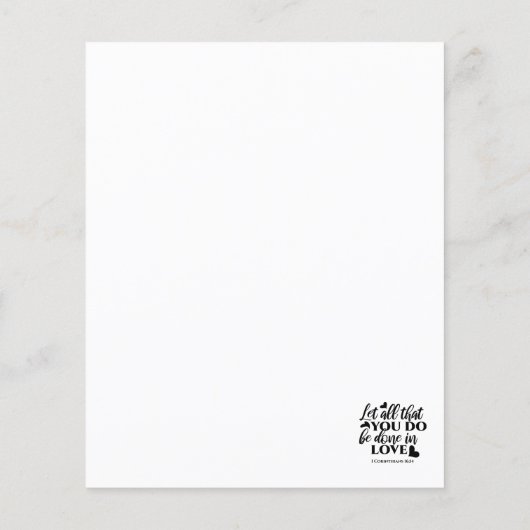 愛で全てを成し遂げよう – 1 Cor 16:14 (裏面)