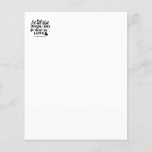 愛で全てを成し遂げよう – 1 Cor 16:14 (正面)