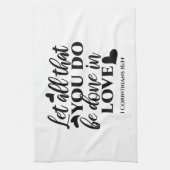 愛で全てを成し遂げよう – 1 Cor 16:14 キッチンタオル (縦)