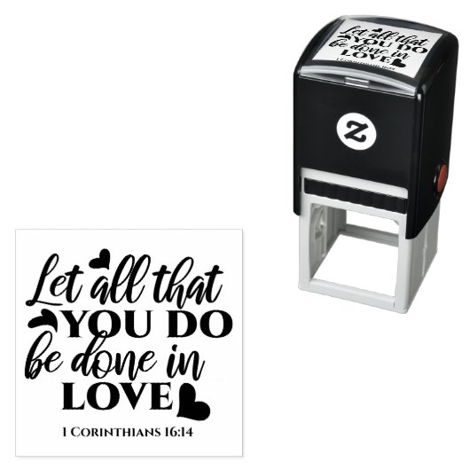 愛で全てを成し遂げよう – 1 Cor 16:14 セルフインキングスタンプ (インサイチュ)