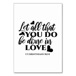 愛で全てを成し遂げよう – 1 Cor 16:14 テーブルナンバー