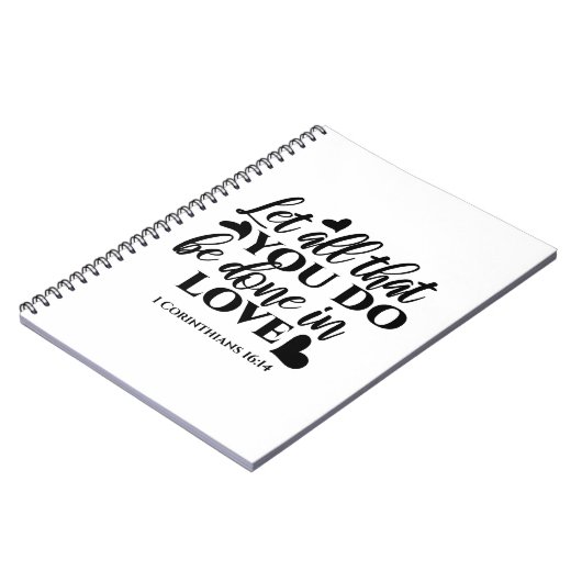 愛で全てを成し遂げよう – 1 Cor 16:14 ノートブック (左側)