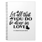 愛で全てを成し遂げよう – 1 Cor 16:14 ノートブック (正面)