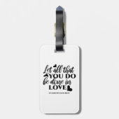 愛で全てを成し遂げよう – 1 Cor 16:14 ラゲッジタグ (裏面縦)