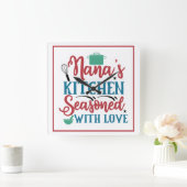 愛で味付けされたナナのキッチン スクエア壁時計 (ホーム)