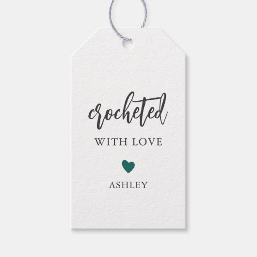 愛で噛み切った任意の色,手作り ギフトタグ (正面)