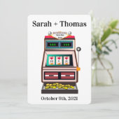 愛で幸運なスロットマシン日付を保存 招待状 (スタンド正面)