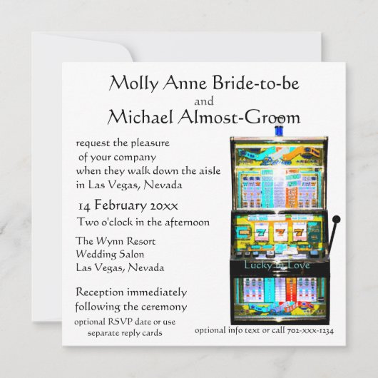 愛で幸運なスロットマシン 招待状 (正面)