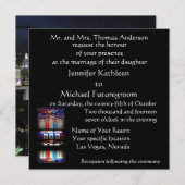 愛で幸運なラスベガスの結婚 招待状 (正面/裏面)